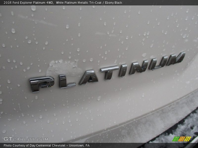 White Platinum Metallic Tri-Coat / Ebony Black 2016 Ford Explorer Platinum 4WD