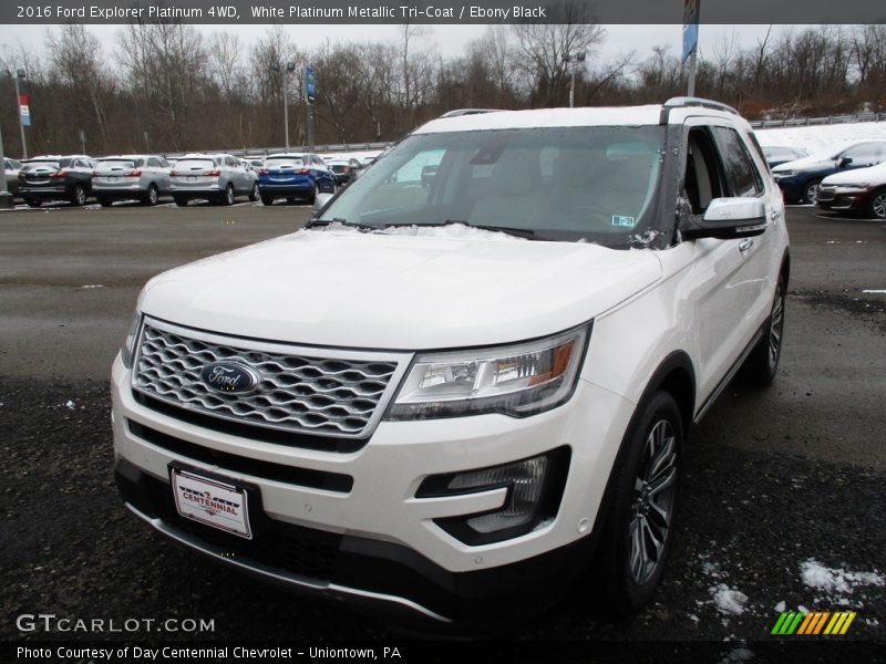 White Platinum Metallic Tri-Coat / Ebony Black 2016 Ford Explorer Platinum 4WD
