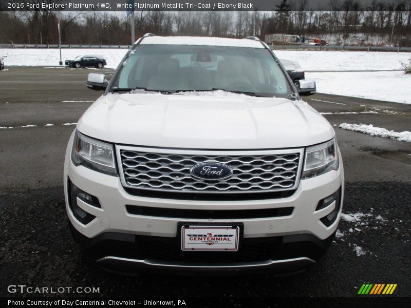 White Platinum Metallic Tri-Coat / Ebony Black 2016 Ford Explorer Platinum 4WD