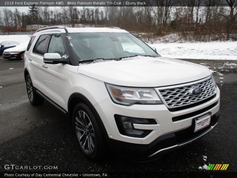 White Platinum Metallic Tri-Coat / Ebony Black 2016 Ford Explorer Platinum 4WD