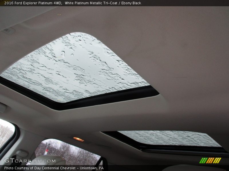 White Platinum Metallic Tri-Coat / Ebony Black 2016 Ford Explorer Platinum 4WD