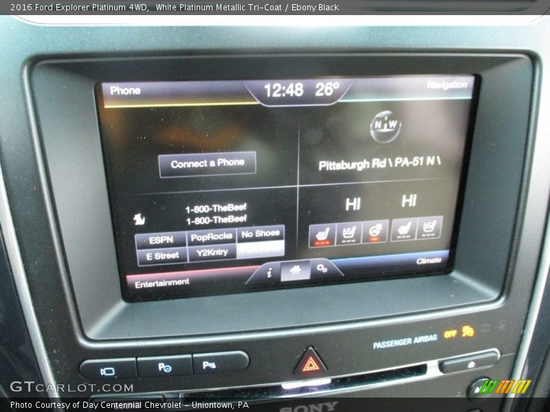 White Platinum Metallic Tri-Coat / Ebony Black 2016 Ford Explorer Platinum 4WD