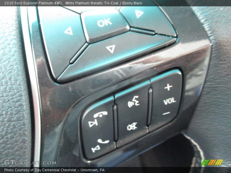 White Platinum Metallic Tri-Coat / Ebony Black 2016 Ford Explorer Platinum 4WD
