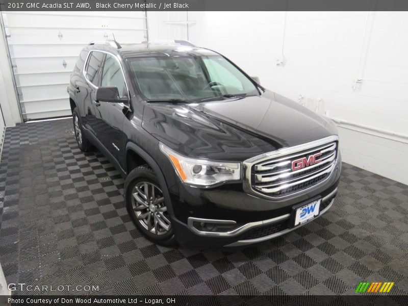 Black Cherry Metallic / Jet Black 2017 GMC Acadia SLT AWD