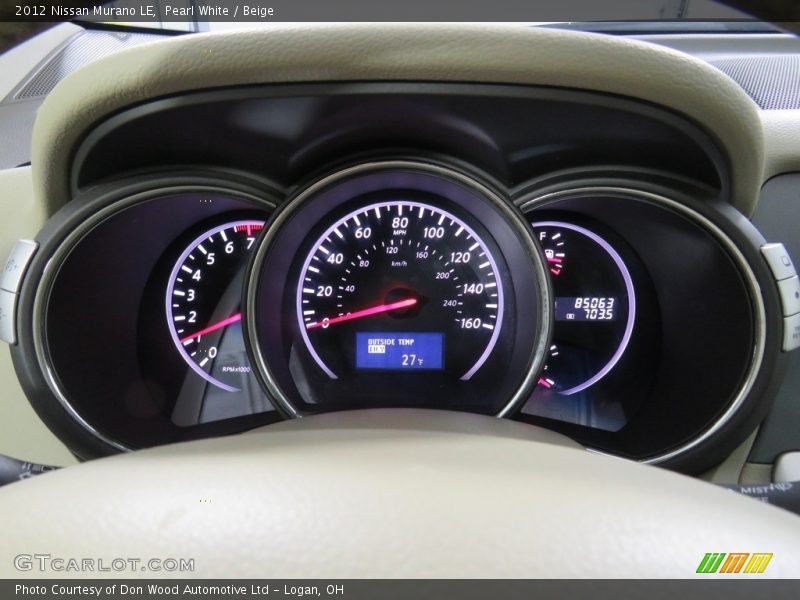 Pearl White / Beige 2012 Nissan Murano LE