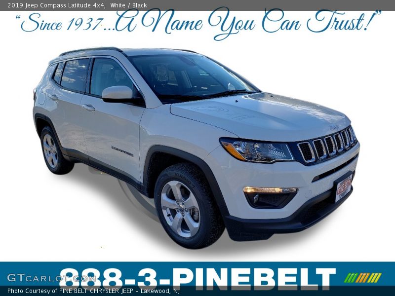 White / Black 2019 Jeep Compass Latitude 4x4