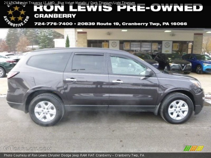 Blue Velvet Metallic / Dark Titanium/Light Titanium 2017 Chevrolet Traverse LS AWD