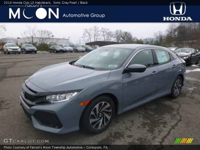 Sonic Gray Pearl / Black 2019 Honda Civic LX Hatchback