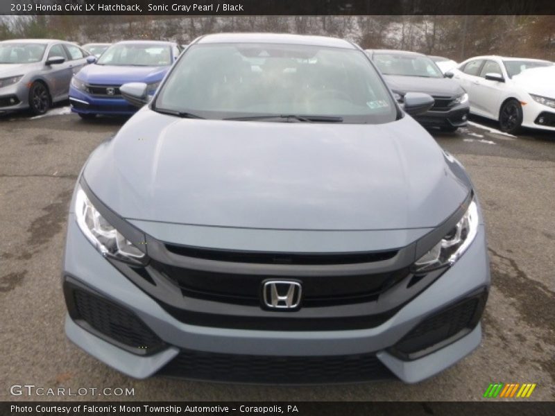Sonic Gray Pearl / Black 2019 Honda Civic LX Hatchback