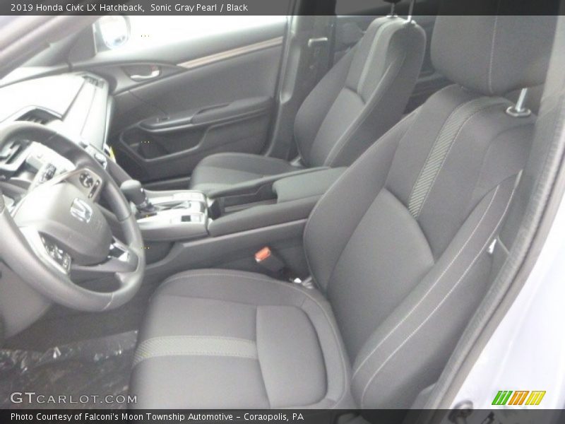 Sonic Gray Pearl / Black 2019 Honda Civic LX Hatchback