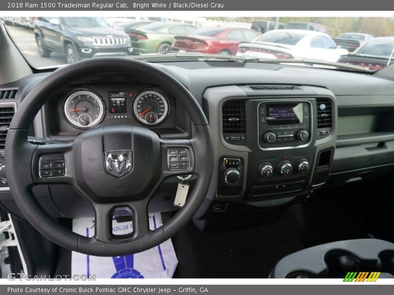 Bright White / Black/Diesel Gray 2018 Ram 1500 Tradesman Regular Cab