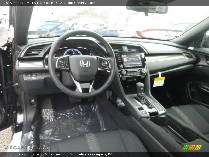 Crystal Black Pearl / Black 2019 Honda Civic EX Hatchback