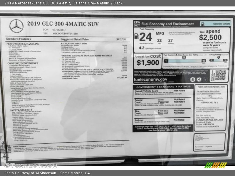 Selenite Grey Metallic / Black 2019 Mercedes-Benz GLC 300 4Matic