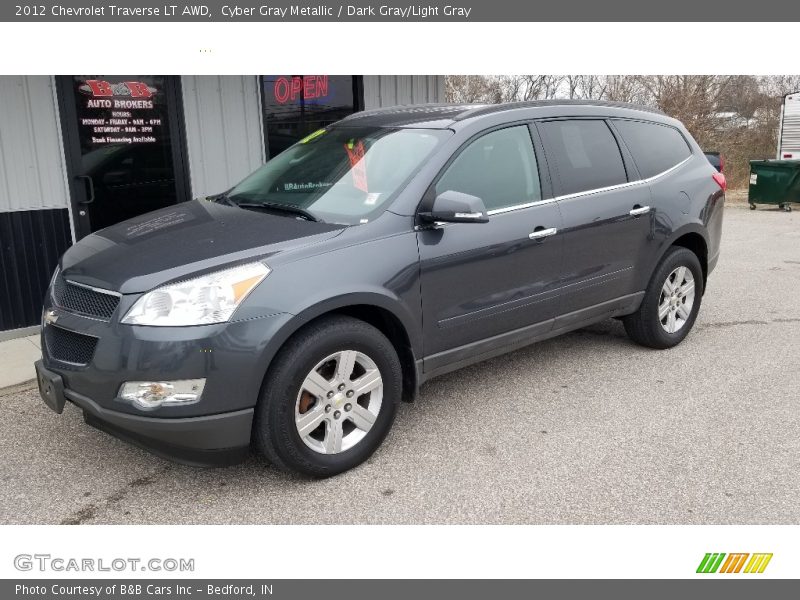 Cyber Gray Metallic / Dark Gray/Light Gray 2012 Chevrolet Traverse LT AWD