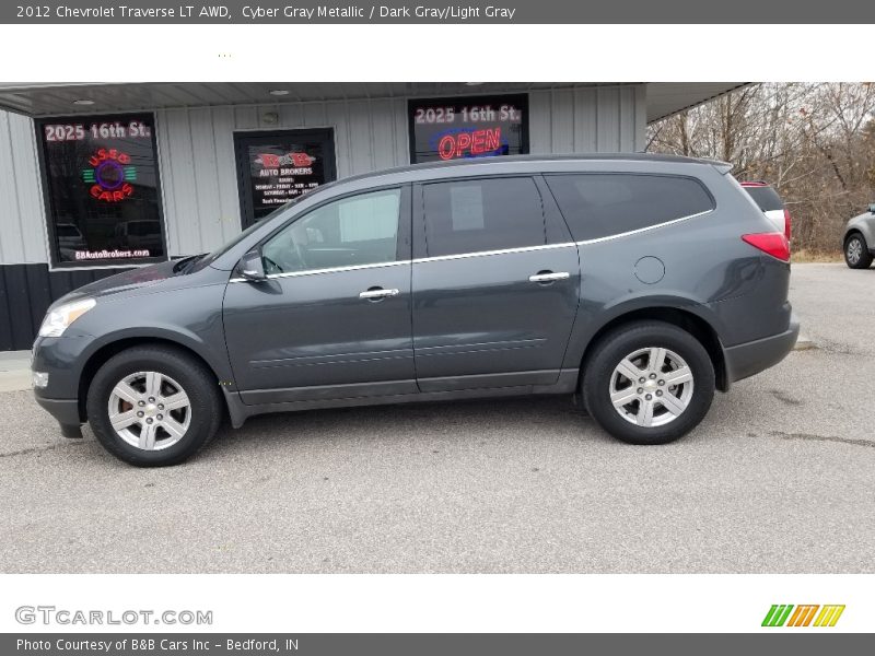 Cyber Gray Metallic / Dark Gray/Light Gray 2012 Chevrolet Traverse LT AWD