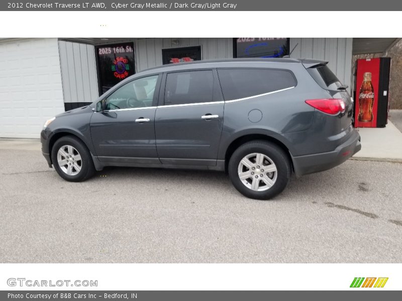 Cyber Gray Metallic / Dark Gray/Light Gray 2012 Chevrolet Traverse LT AWD