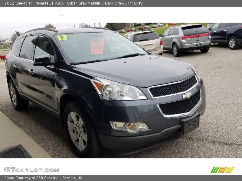 Cyber Gray Metallic / Dark Gray/Light Gray 2012 Chevrolet Traverse LT AWD