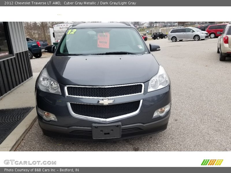 Cyber Gray Metallic / Dark Gray/Light Gray 2012 Chevrolet Traverse LT AWD