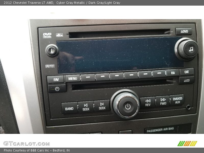 Cyber Gray Metallic / Dark Gray/Light Gray 2012 Chevrolet Traverse LT AWD