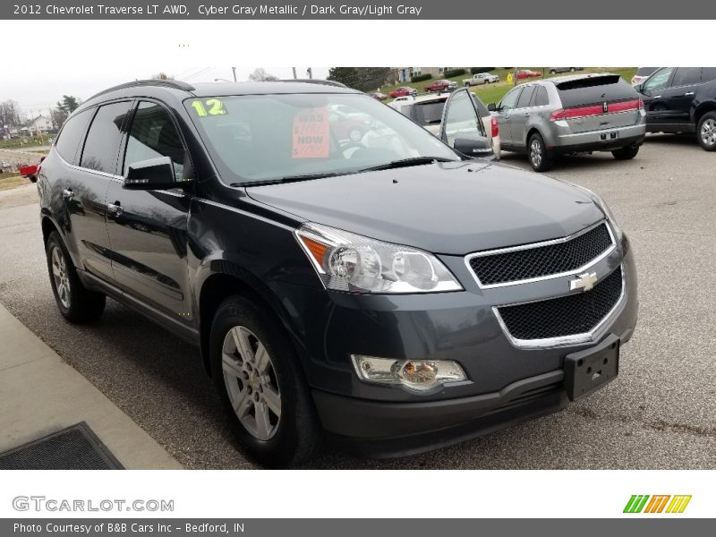 Cyber Gray Metallic / Dark Gray/Light Gray 2012 Chevrolet Traverse LT AWD