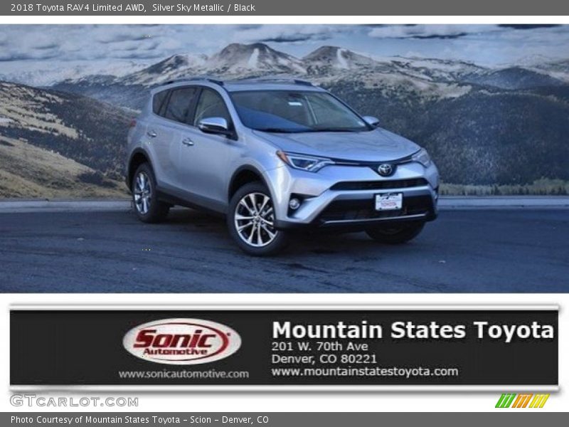 Silver Sky Metallic / Black 2018 Toyota RAV4 Limited AWD