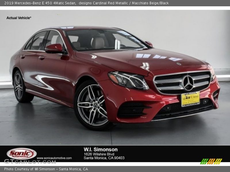 designo Cardinal Red Metallic / Macchiato Beige/Black 2019 Mercedes-Benz E 450 4Matic Sedan