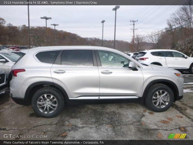 Symphony Silver / Espresso/Gray 2019 Hyundai Santa Fe SE AWD