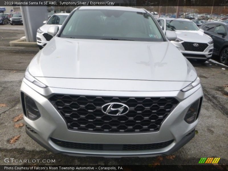 Symphony Silver / Espresso/Gray 2019 Hyundai Santa Fe SE AWD