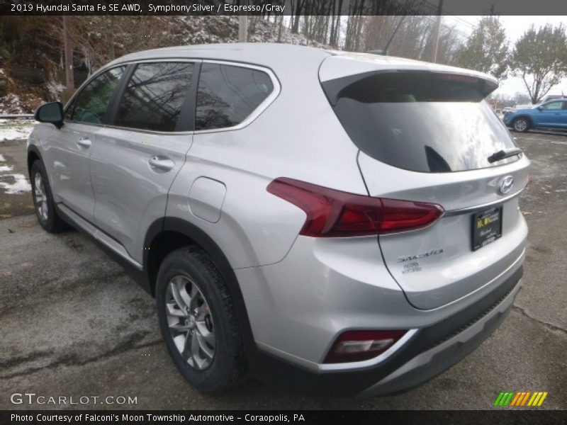 Symphony Silver / Espresso/Gray 2019 Hyundai Santa Fe SE AWD