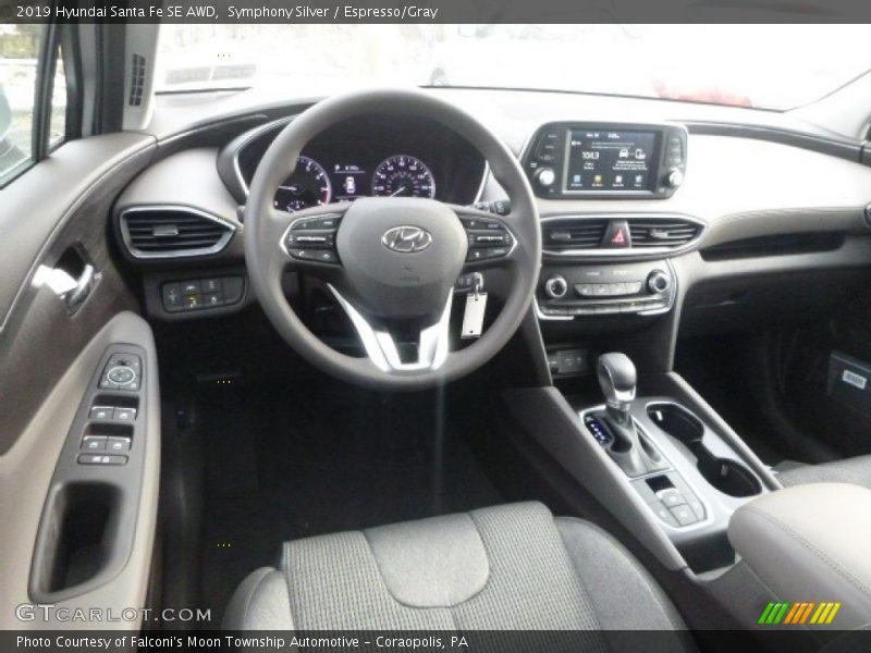 Symphony Silver / Espresso/Gray 2019 Hyundai Santa Fe SE AWD