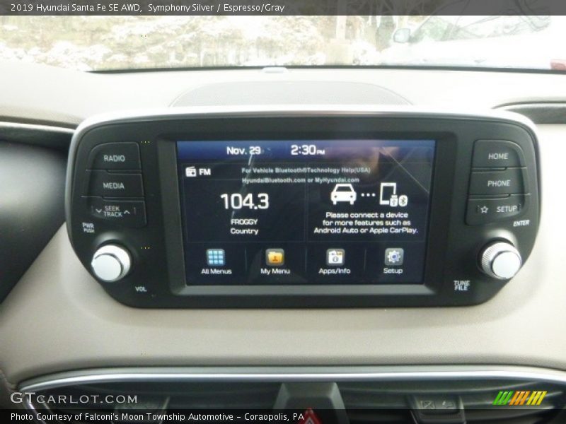 Symphony Silver / Espresso/Gray 2019 Hyundai Santa Fe SE AWD