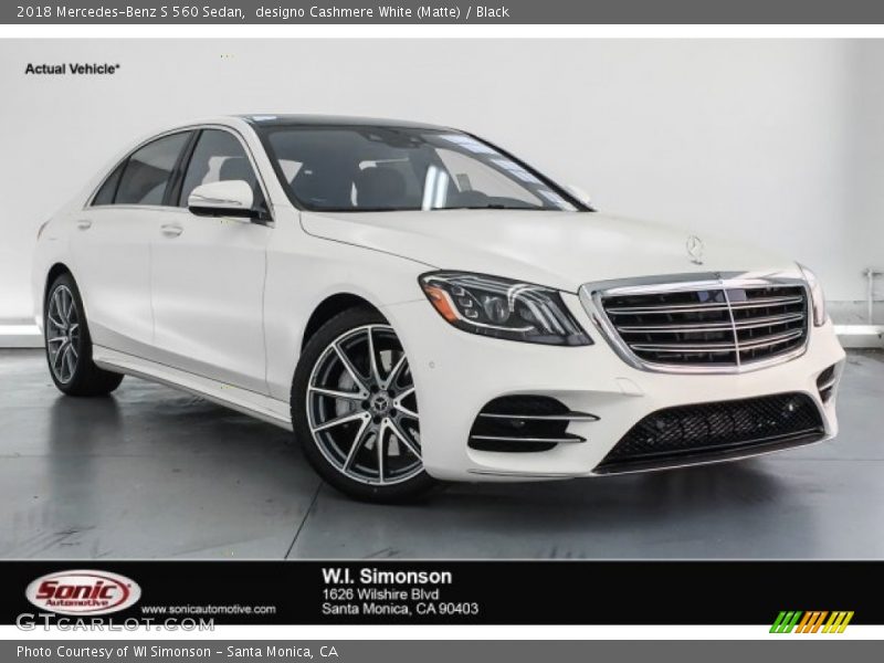 designo Cashmere White (Matte) / Black 2018 Mercedes-Benz S 560 Sedan