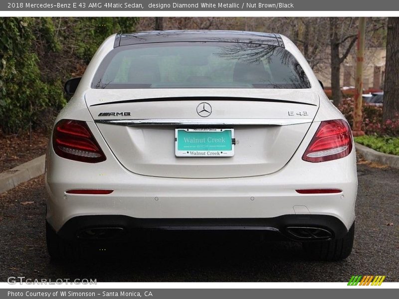 designo Diamond White Metallic / Nut Brown/Black 2018 Mercedes-Benz E 43 AMG 4Matic Sedan