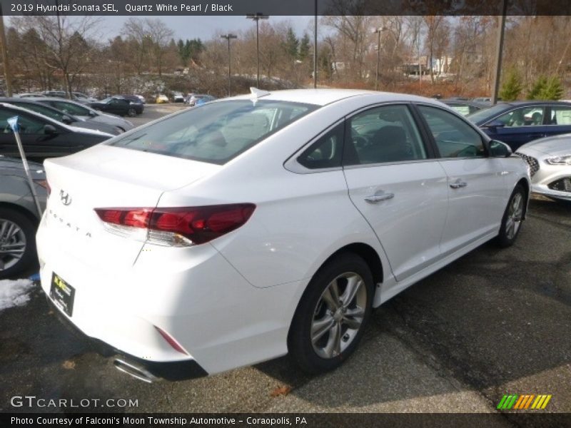 Quartz White Pearl / Black 2019 Hyundai Sonata SEL