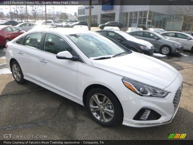 Quartz White Pearl / Black 2019 Hyundai Sonata SEL