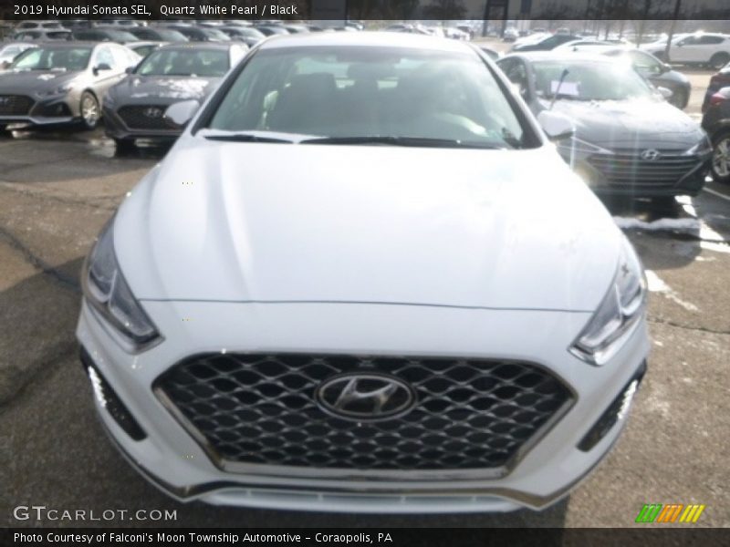 Quartz White Pearl / Black 2019 Hyundai Sonata SEL