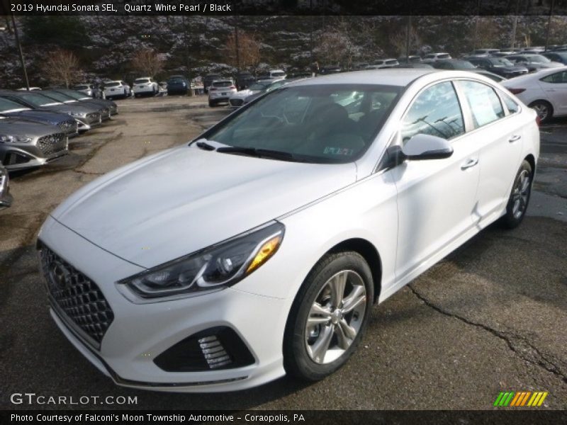 Quartz White Pearl / Black 2019 Hyundai Sonata SEL