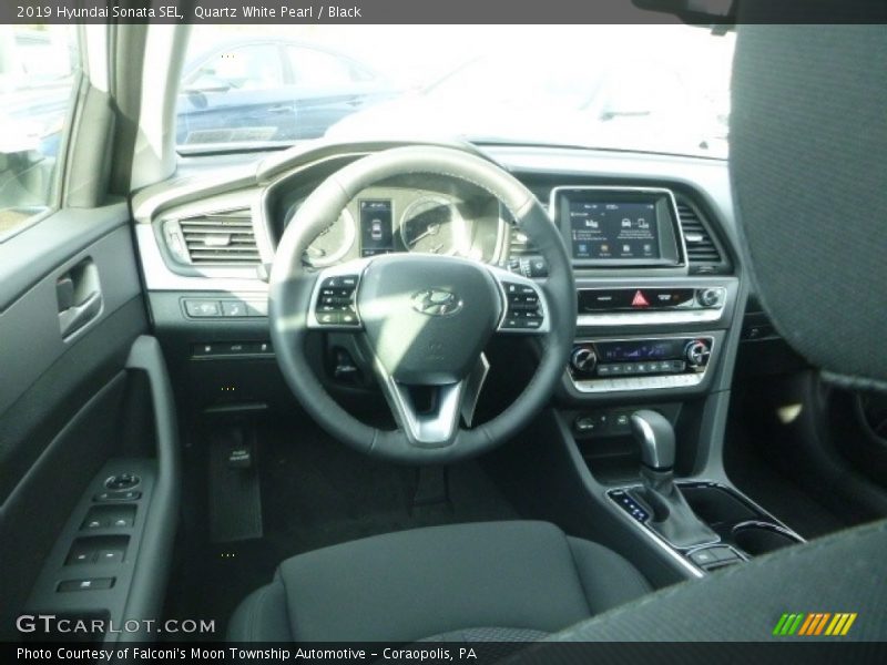 Quartz White Pearl / Black 2019 Hyundai Sonata SEL
