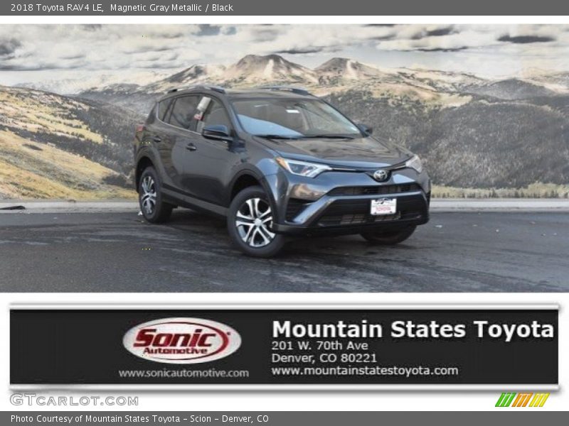 Magnetic Gray Metallic / Black 2018 Toyota RAV4 LE