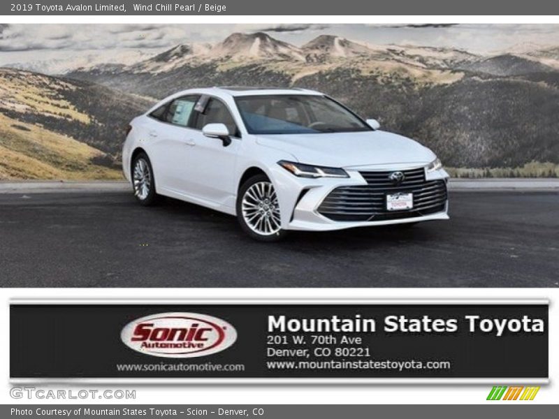 Wind Chill Pearl / Beige 2019 Toyota Avalon Limited