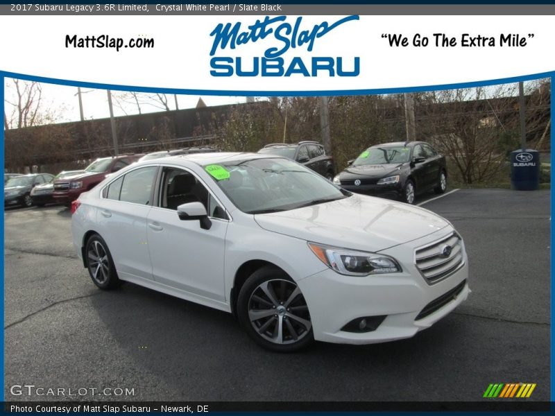 Crystal White Pearl / Slate Black 2017 Subaru Legacy 3.6R Limited