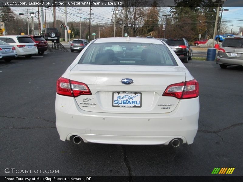 Crystal White Pearl / Slate Black 2017 Subaru Legacy 3.6R Limited