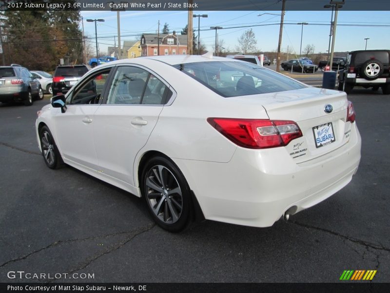 Crystal White Pearl / Slate Black 2017 Subaru Legacy 3.6R Limited