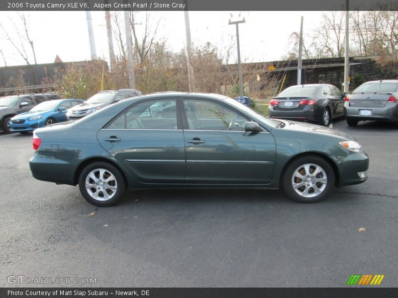 Aspen Green Pearl / Stone Gray 2006 Toyota Camry XLE V6