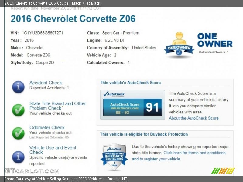 Black / Jet Black 2016 Chevrolet Corvette Z06 Coupe