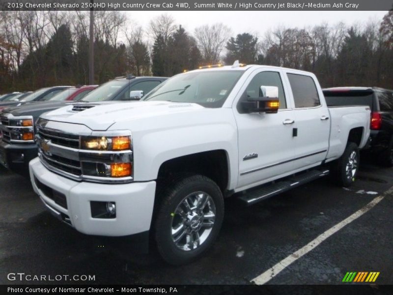 Summit White / High Country Jet Black/­Medium Ash Gray 2019 Chevrolet Silverado 2500HD High Country Crew Cab 4WD