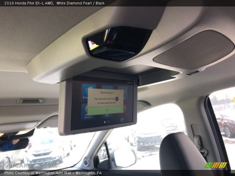 White Diamond Pearl / Black 2019 Honda Pilot EX-L AWD