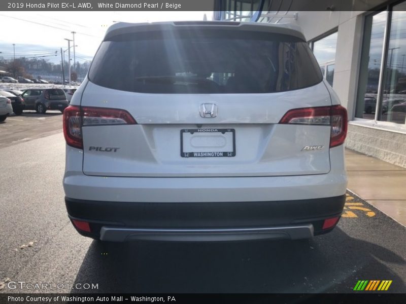 White Diamond Pearl / Beige 2019 Honda Pilot EX-L AWD