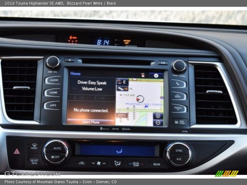 Blizzard Pearl White / Black 2019 Toyota Highlander SE AWD