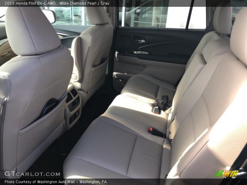 White Diamond Pearl / Gray 2019 Honda Pilot EX-L AWD